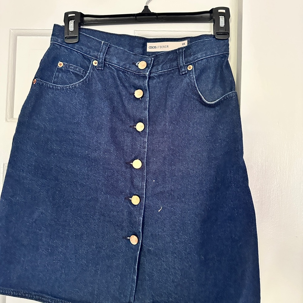 ASOS Denim Button-Front Skirt